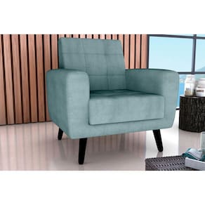 Poltrona Decorativa Lívia Boucle Azul F495 - Matrix