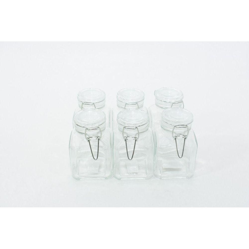 KIT 6 Pote Hermético de Vidro com Silicone 180ml - Lyor