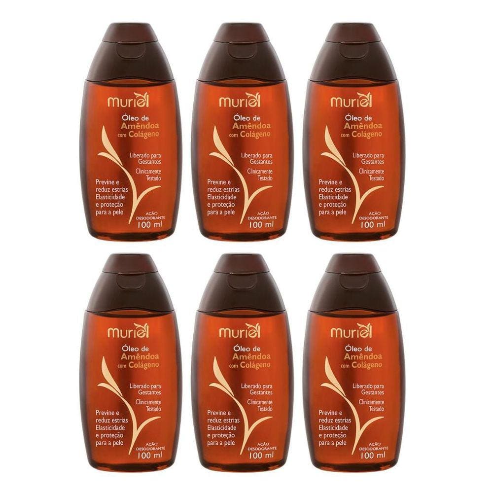 Oleo Corporal Muriel 100Ml Amendoas Com Colageno - Kit C/6Un