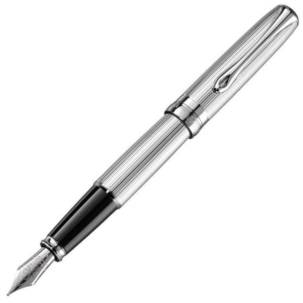 Caneta Tinteiro Diplomat Excellence A2 Guilloche Chrome