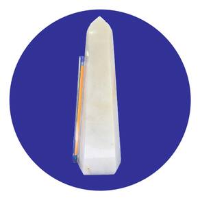 Ponta Quartzo Leitoso Pedra Natural Tam G 19cm 712g Classe C