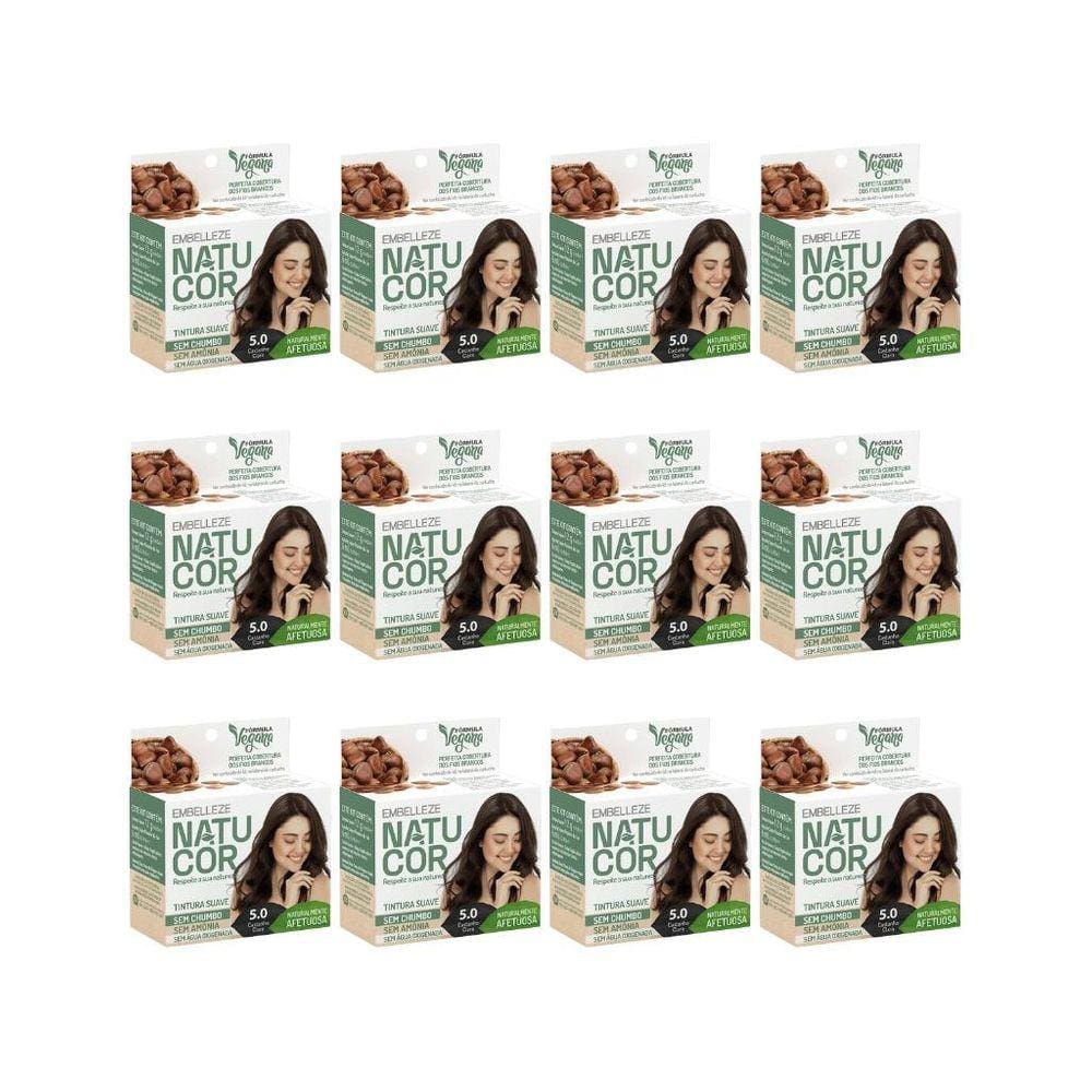 Coloraçao Natucor 5.0 Castanho Claro-Kit C/12Un