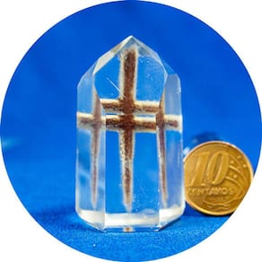 Ponta Cristal Extra Cruz Lapidado Sextavado Tipo A 48mm 43g