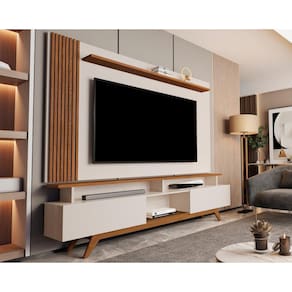 Rack com Painel Ripado para TV até 70 Polegadas 2 Gavetas Grécia 180cm