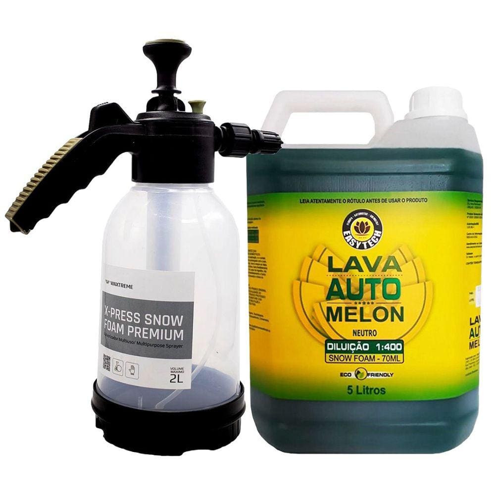 X-Press Snow Foam 2 Litros Waxtreme + Lava Auto 1-400 Melon 5 Litros EasyTech