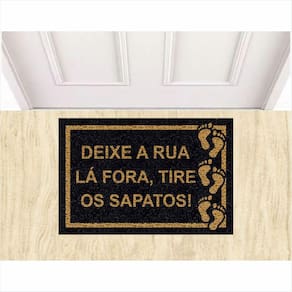 Tapete Vinil Deixe A Rua Lá Fora, Tire Os Sapatos! Pés.