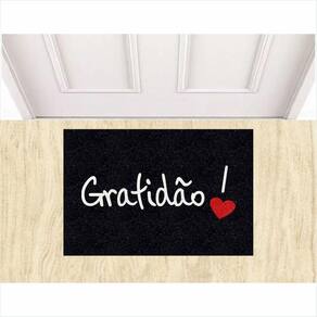 TAPETE Capacho Gratidão Agradecimento Antiderrapante.