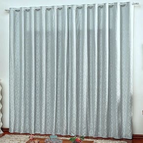 Cortina Em Jacquard Degradê 2,00 X 1,70 Para Varão - Cinza