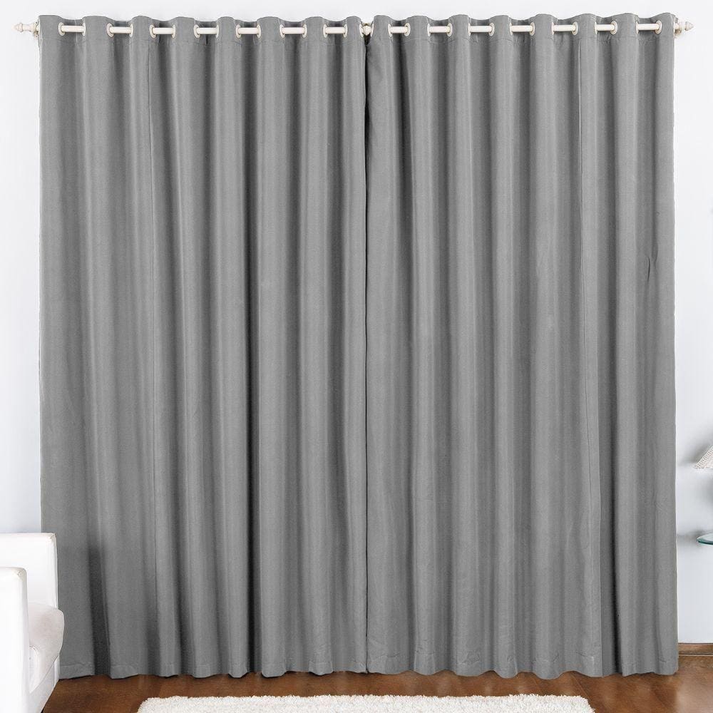 Cortina 4 Mts Sala Quarto Oxford Trilho Suisso Baratissima Cinza