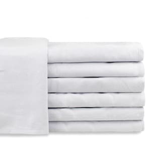 Kit Com 100 Panos De Prato Branco Liso Grosso 50x68cm