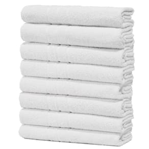 Kit 8 Toalhas De Banho Pet Shop Costura Dupla Felpuda Prata - Branco