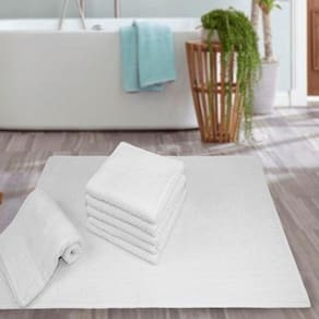 Kit 20 Toalhas De Piso Hotel Atacado Alta Absorção Prata - Branco