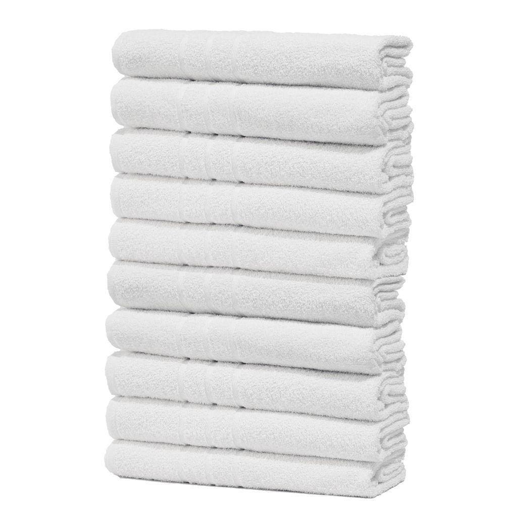 Kit Com 10 Toalhas De Banho Para Hotel - Profissional Prata - Branco