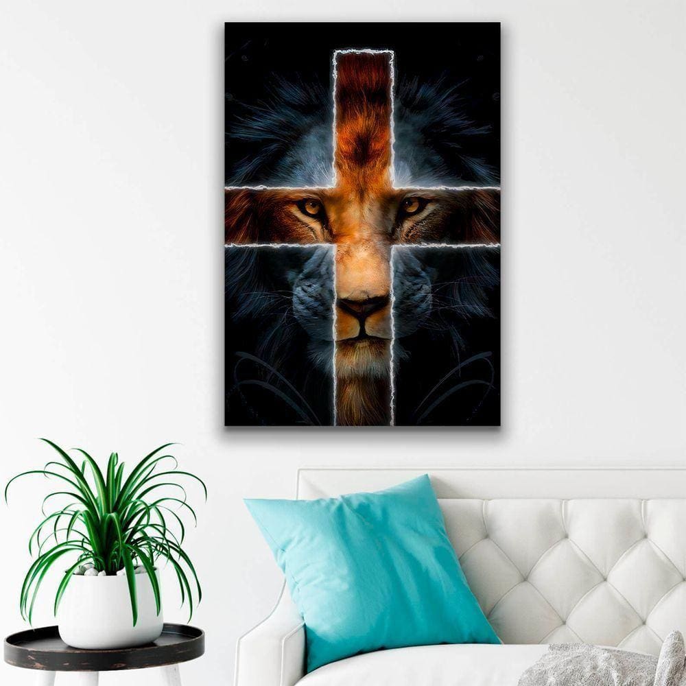 Quadro Leão Cruz -- Br Artes