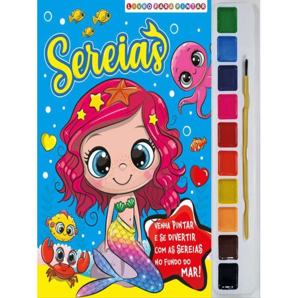 Sereia Livro Para Pintar Com Aquarela