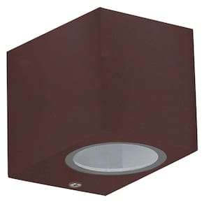 Arandela Dots Square l7,2cm c9,5cm a8cm 1xgu10 Mr16 Max 50w Ip65 Marrom