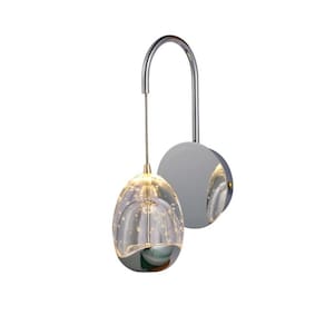 Arandela Gute l11cm c15,5cm a26,5cm 1xled Integrado 4,8w 3000k 288lm Ip20 Cromado