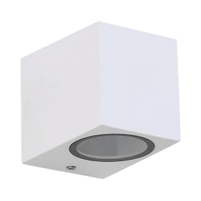 Arandela Dots Square l7,2cm c9,5cm a8cm 1xgu10 Mr16 Max 50w Ip65 Branco