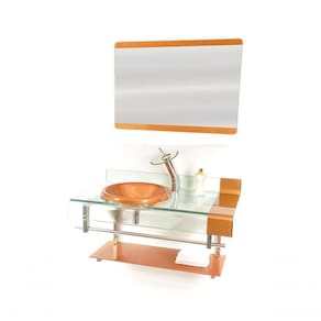 Gabinete De Vidro Inox90cm C/ Torneira Cascata