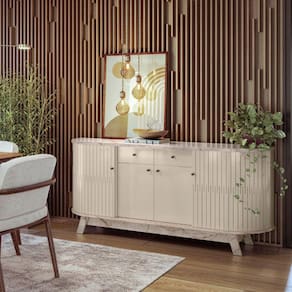 Buffet Aparador para Sala de Estar Monaco Calacata/Off White