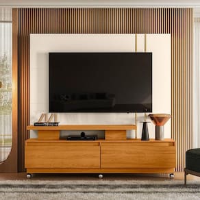 Estante para Tv e Home Theater New Apolo com Rodizio Cinamomo/Off White