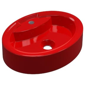 Cuba Pia De Apoio Para Banheiro Oval Ox 43 Vermelho