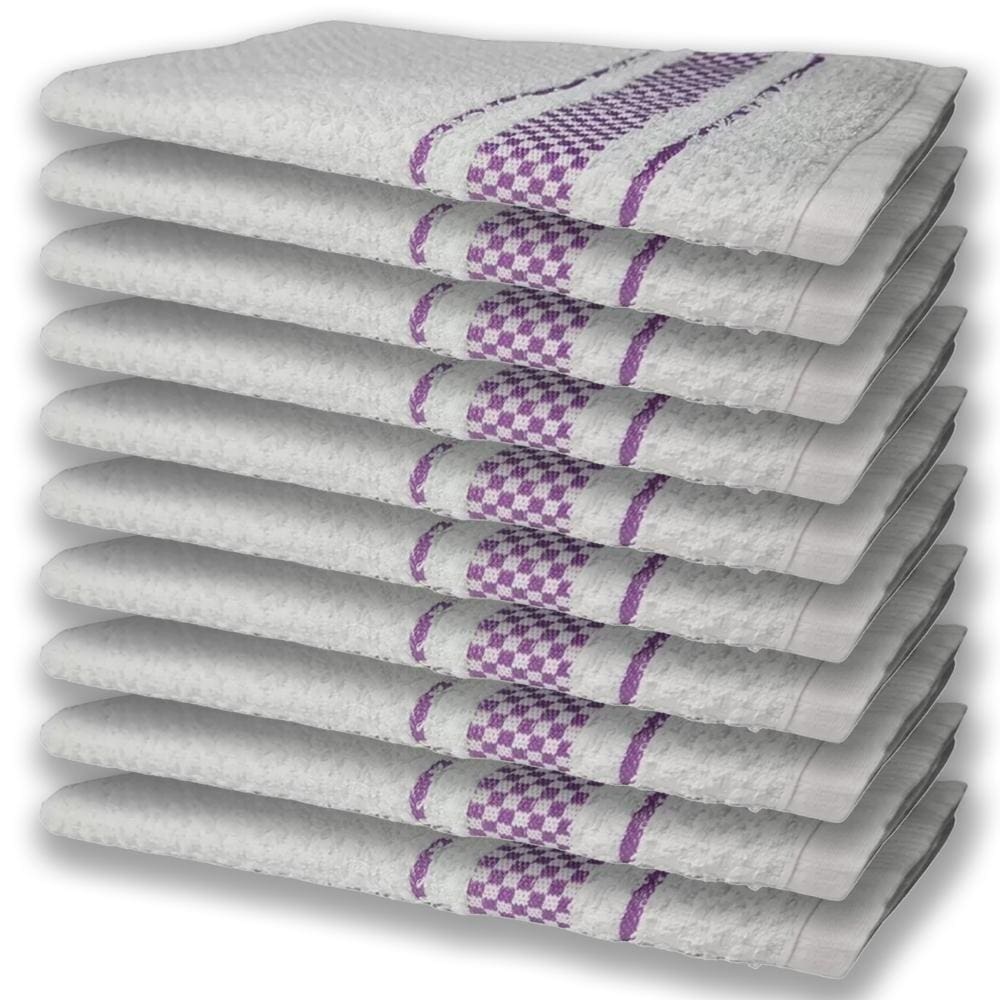 10 Panos De Prato Atoalhado Felpudo Lilás