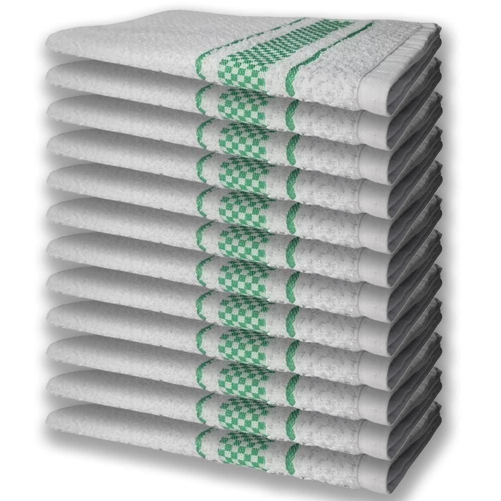 12 Panos De Prato Atoalhado Felpudo Verde