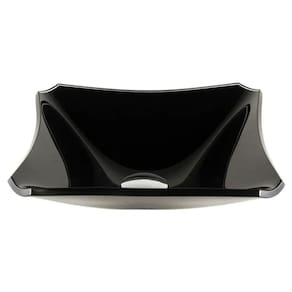 Cuba de Vidro Quadrada Chanfrada 30cm Preta