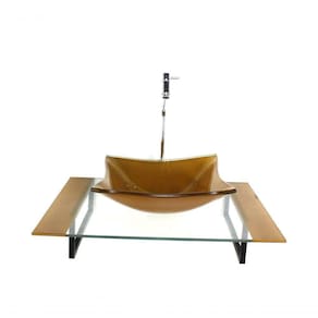 Kit Cuba De Vidro Quadrada Com Tampo E Suporte Preto