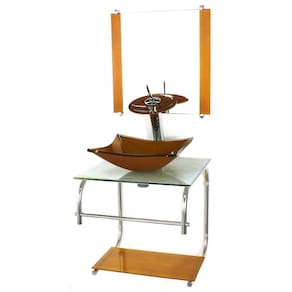 Gabinete 40cm De Vidro Inox Cuba Quadrada Marmore Branco