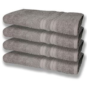 4 Toalhas Super Felpudas Grande E Grossa Algodão 80x150 Itália Soft Beka - Cinza Cinza