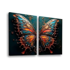 Dupla De Quadros Borboleta Dark -- Br Artes