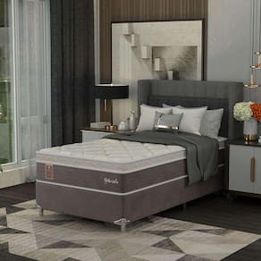cama box solteirão le com colchão molas ensacadas (67x108x198) marrom e branca