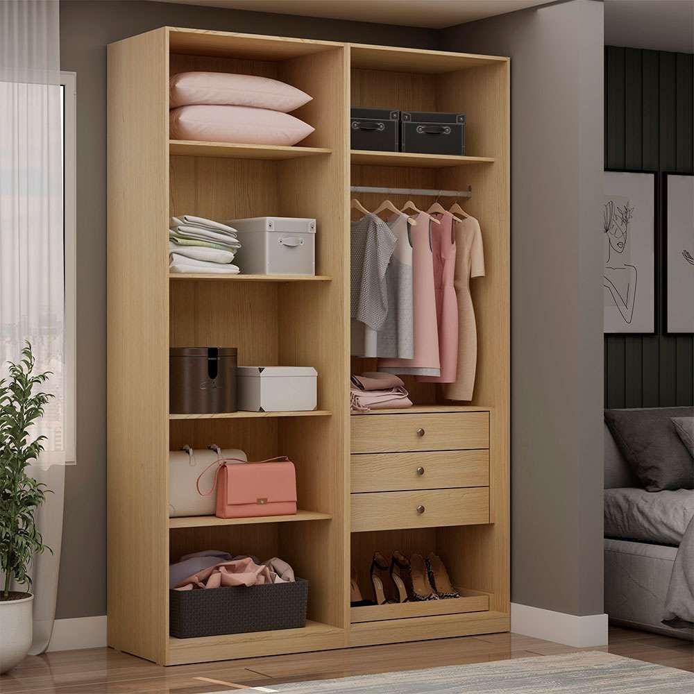 guarda-roupa closet modulado infinity 3 gv savana 160 cm