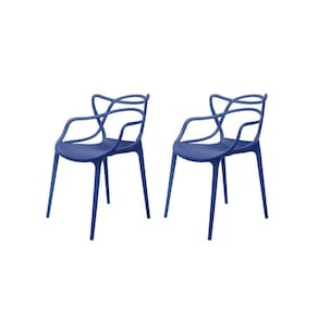 conjunto com 2 cadeiras berrini azul escuro