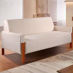 sofá 2 lugares turim linho cru 162 cm