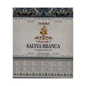 Incenso Cone Cascata com Fragrância de Sálvia Branca