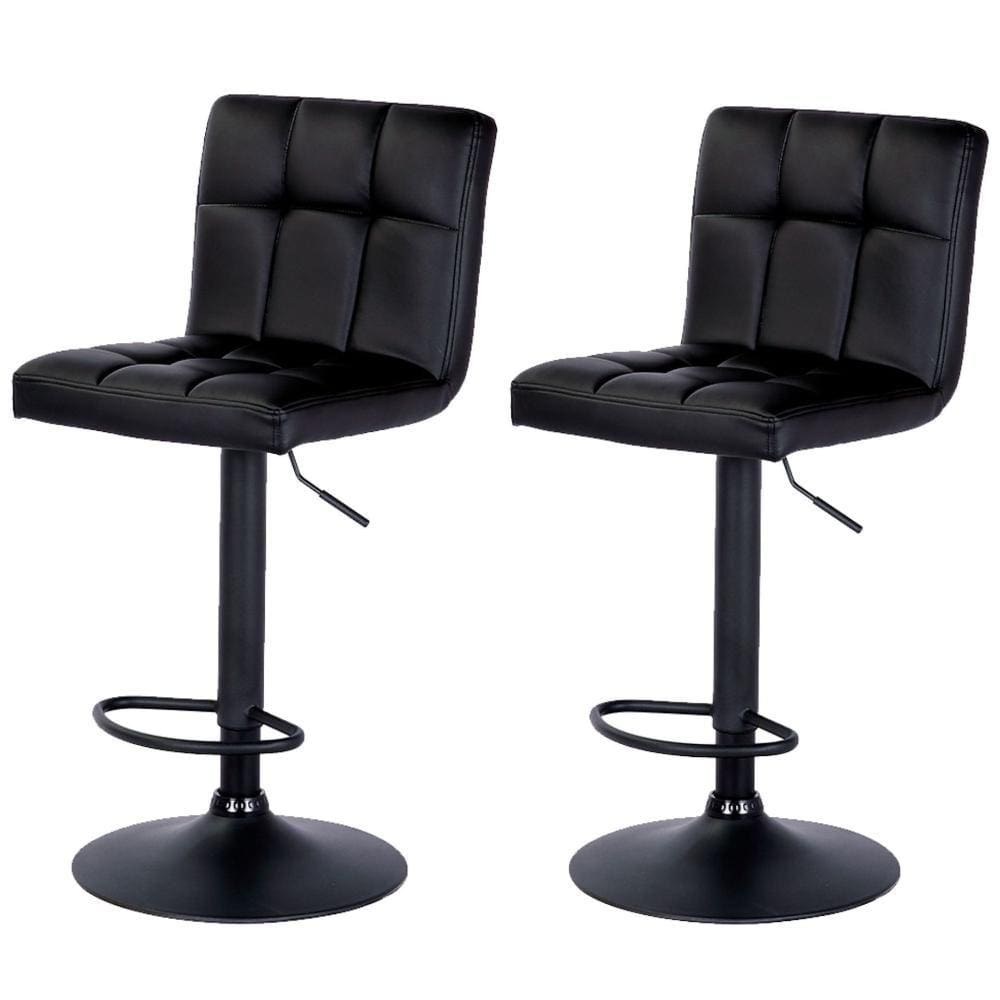 Kit 2 Banquetas Recife Rivattis Em Poliuretano Preto Base Disco Preto