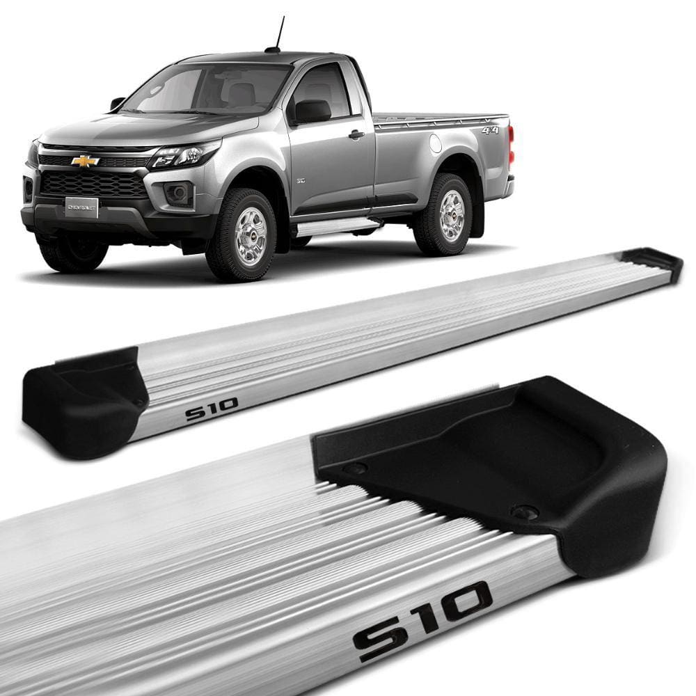Estribo Lateral S10 Cab. Simples 2012 a 2021 Aluminio Natural A3 Gtnox