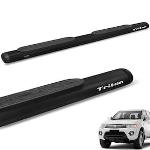 Estribo Lateral L200 Triton 2008 a 2024 Oblongo Oval Preto