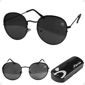 oculos sol feminino aço inoxidavel preto casual praia + case lente preta armação preta casual verão