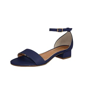 Sandália Salto Baixo Grosso 3cm Luiza Sobreira Azul Marinho Mod. 2228