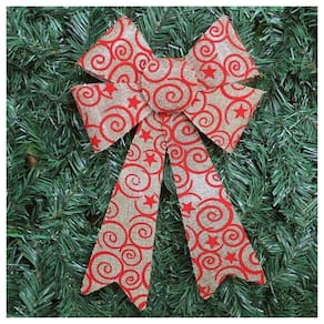 Enfeite árvore Natal Laço Arabesco Com Veludo 30 Cm