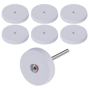 Kit 7 Discos Roda De Borracha 22Mm Haste 3Mm Polimento Fino