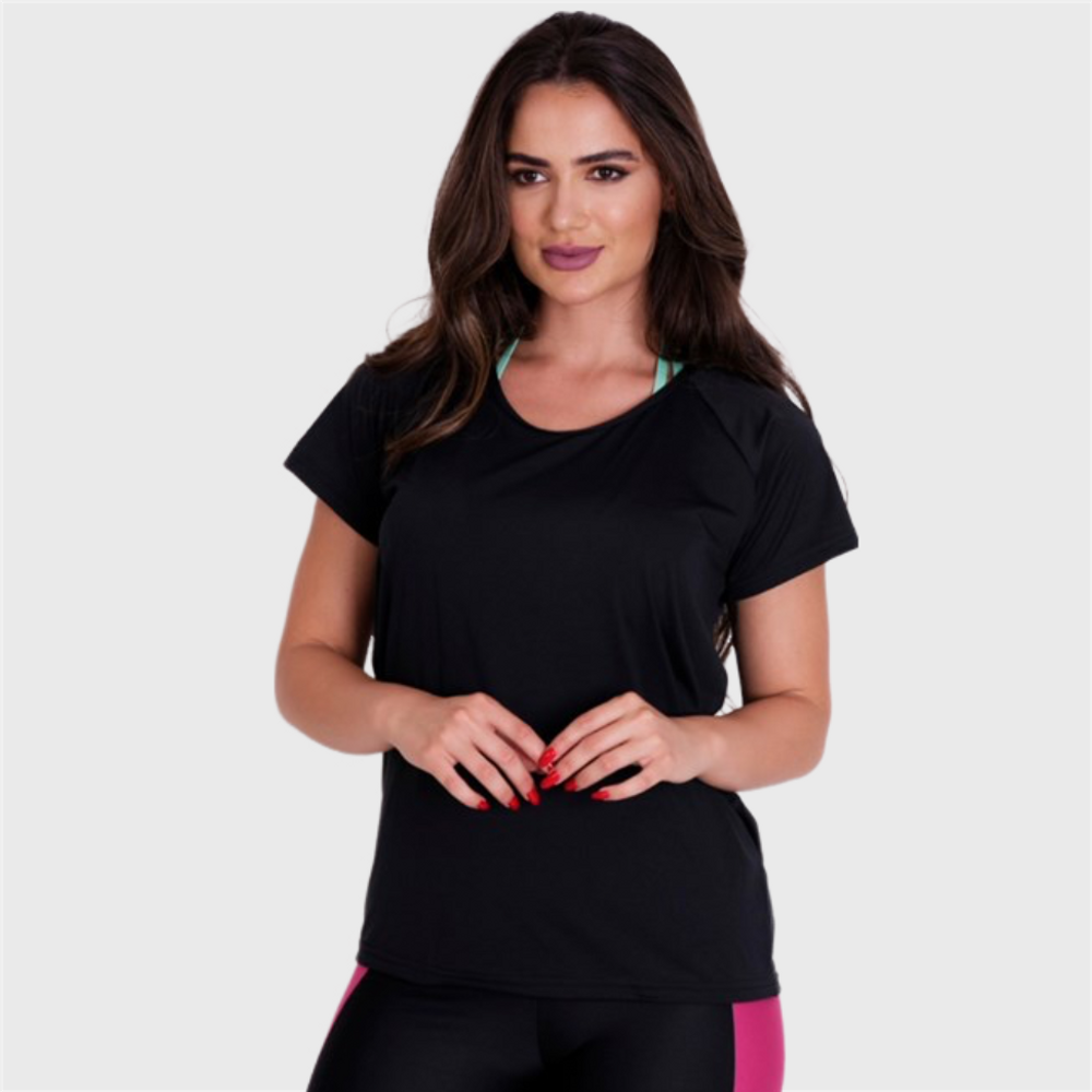 Camiseta Fitness Laura Basica Preto