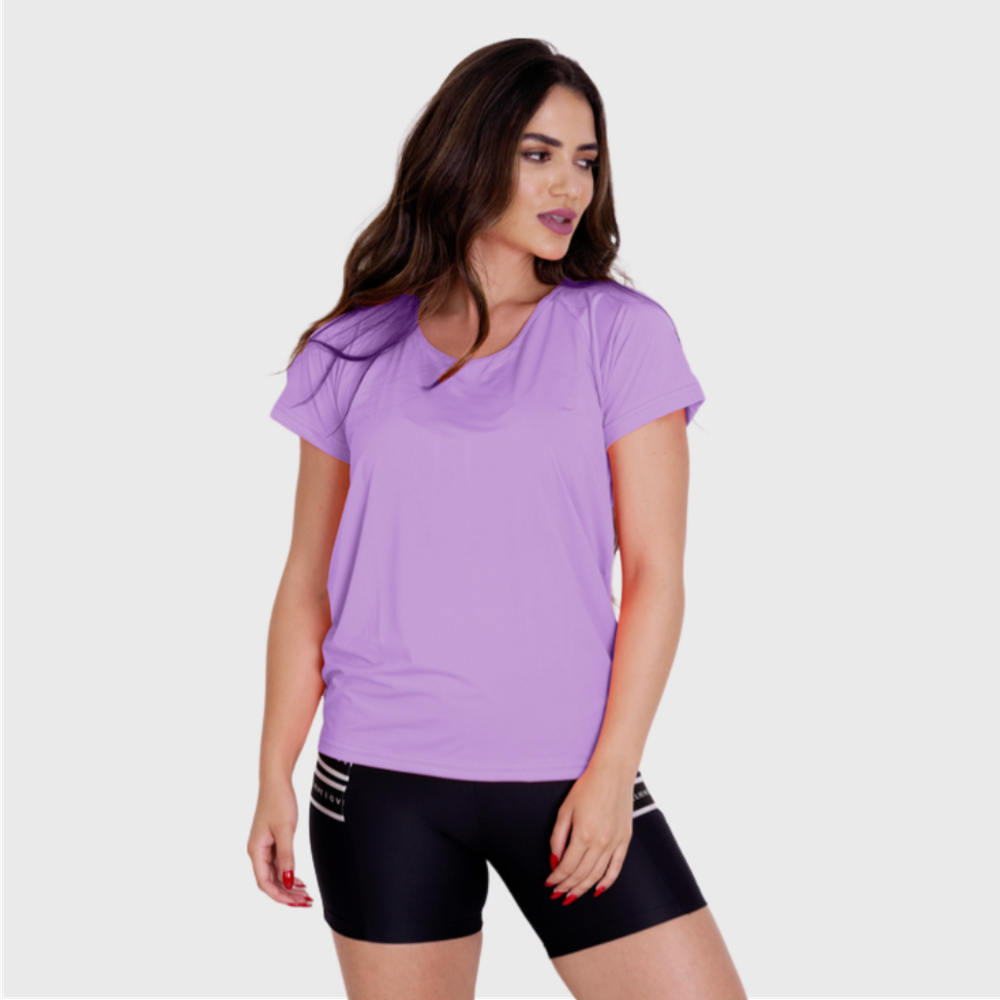Camiseta Fitness Laura Basica Lilas