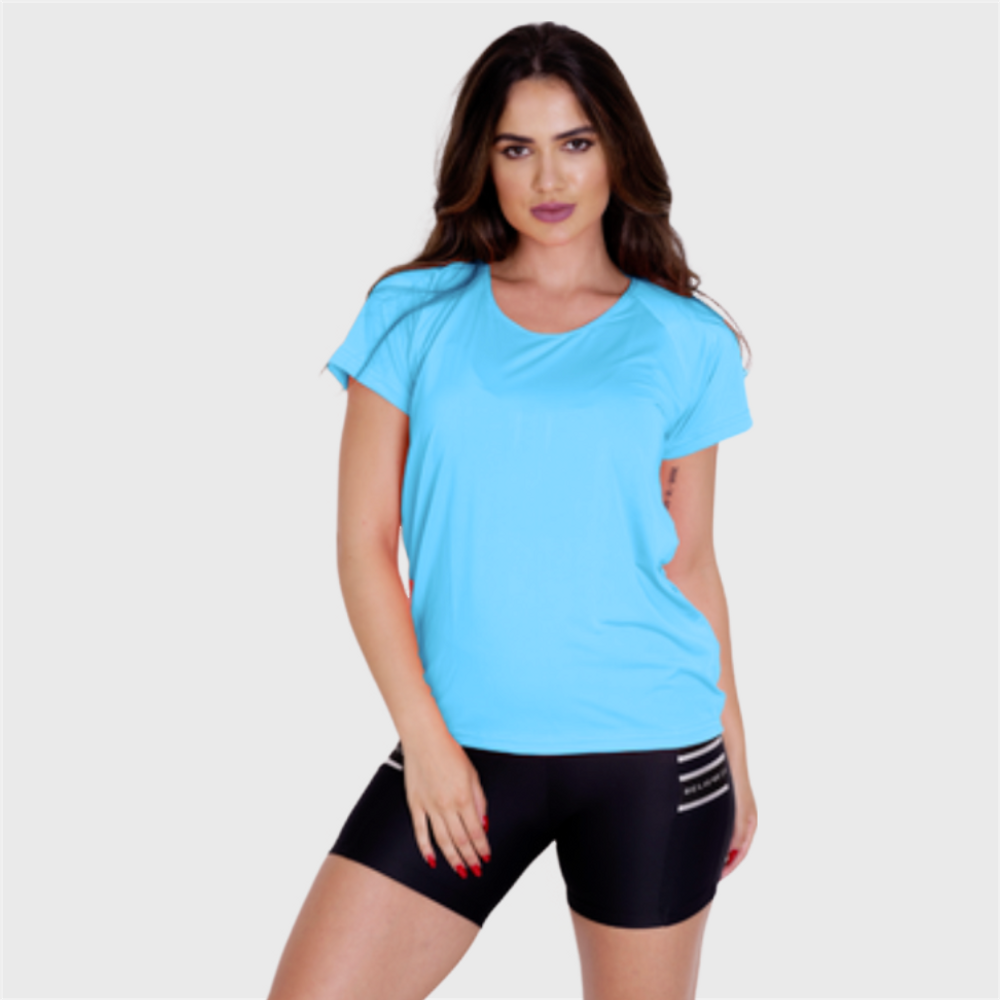 Camiseta Fitness Laura Basica Azul Bertie