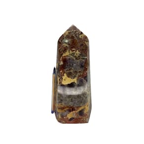 Ponta Calcedônia Mosaico Pedra Natural Grande 23cm 3,1Kg