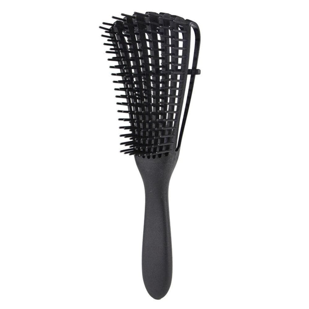 Escova Polvo Cachos Desembaraço Cabelos Encaracolados Preto
